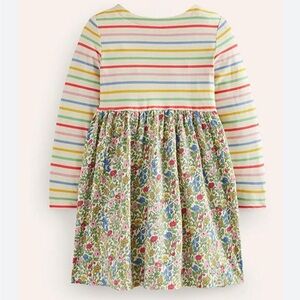 Mini Boden Girls' Dress Striped Floral Sz 11-12y *N
